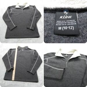 Kuhl Sweatshirt‎ Youth Medium Gray Super Soft Fleece 1/4 Zip Pullover Outdoor